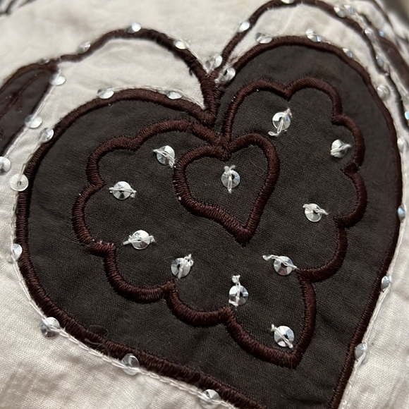 Persaman of New York brown and cream a-line skirt with embellishment. - Picture 7 of 8